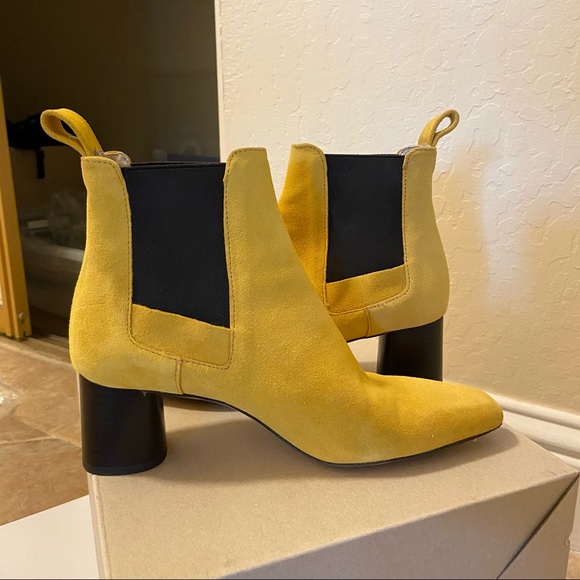 mustard yellow suede boots